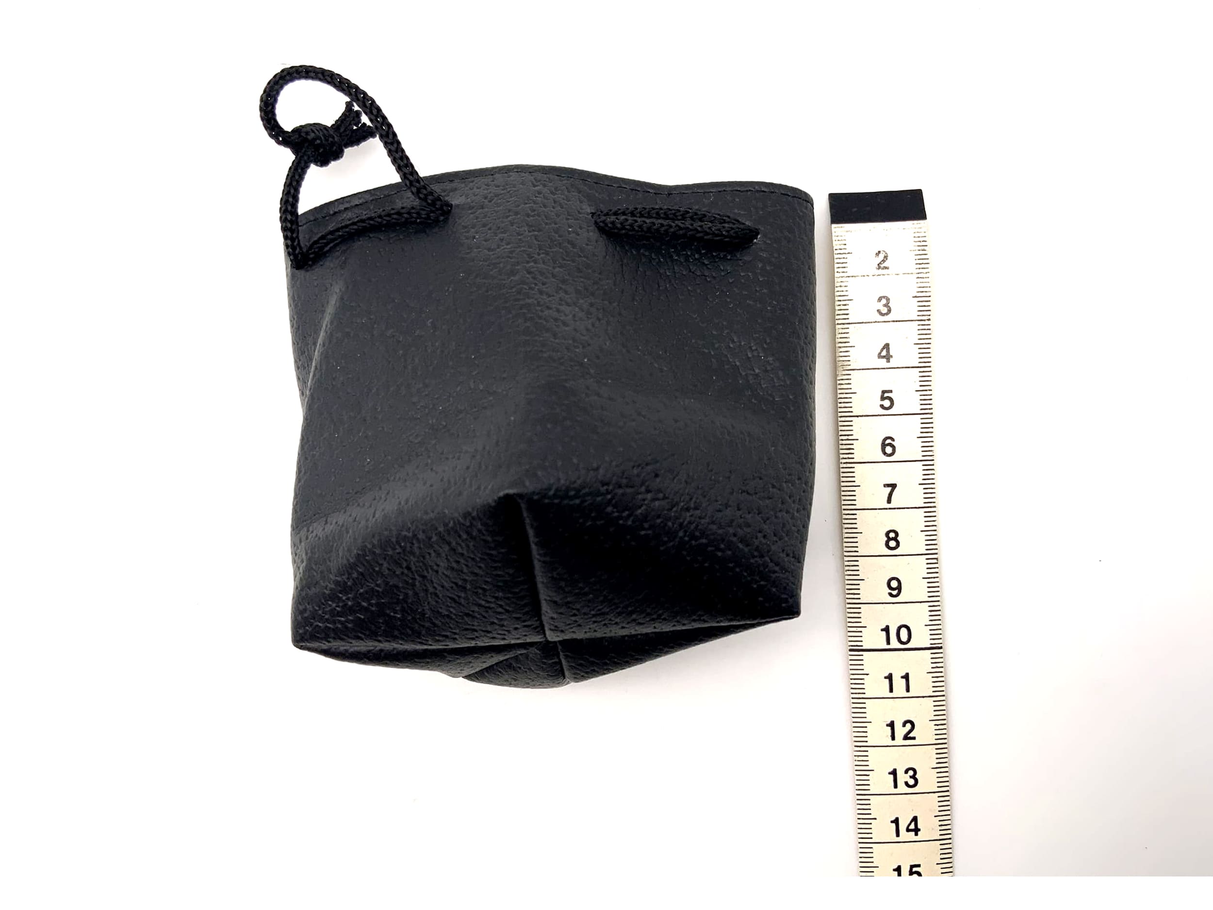 Köcher schwarz ca.9x8cm Leder Objektivbeutel universell Lens Case