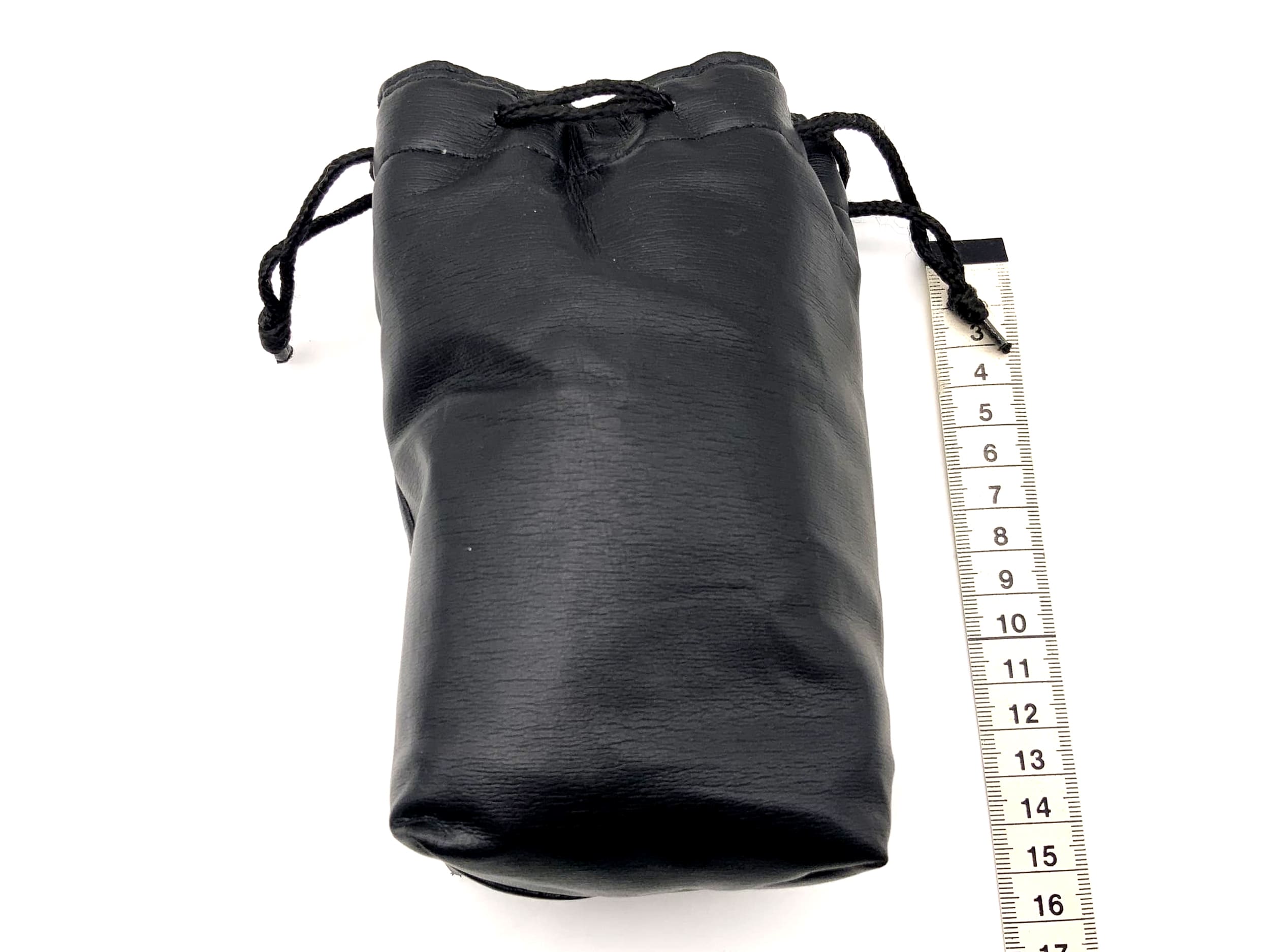 Köcher schwarz ca.15x9cm Leder Objektivbeutel universell Lens Case