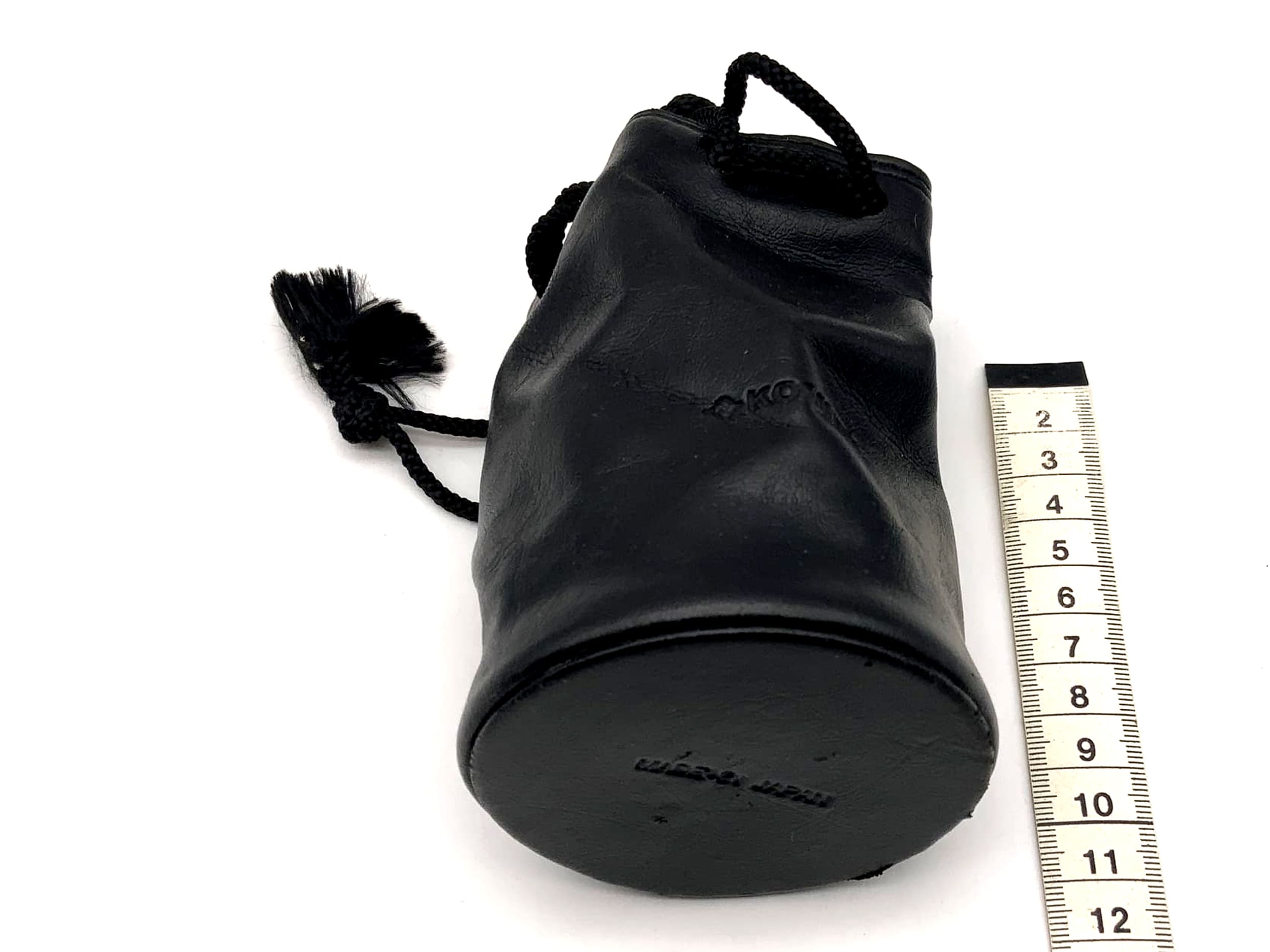 Komura Köcher schwarz ca.11x8cm Leder Objektivbeutel universell Lens Case