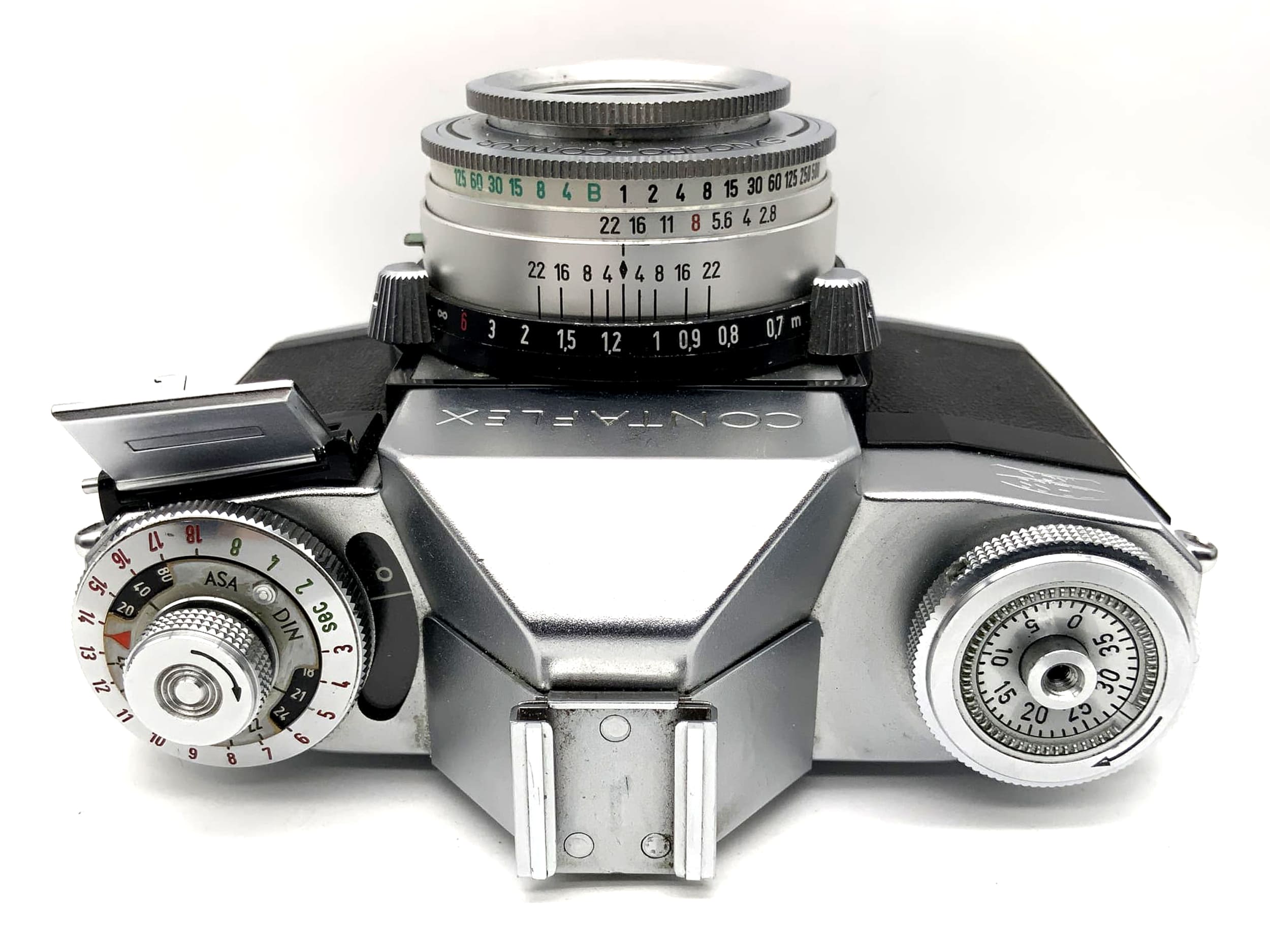 Zeiss Ikon Contaflex 35mm SLR analog mit Tessar 2.8/50 Synchro Compur Body