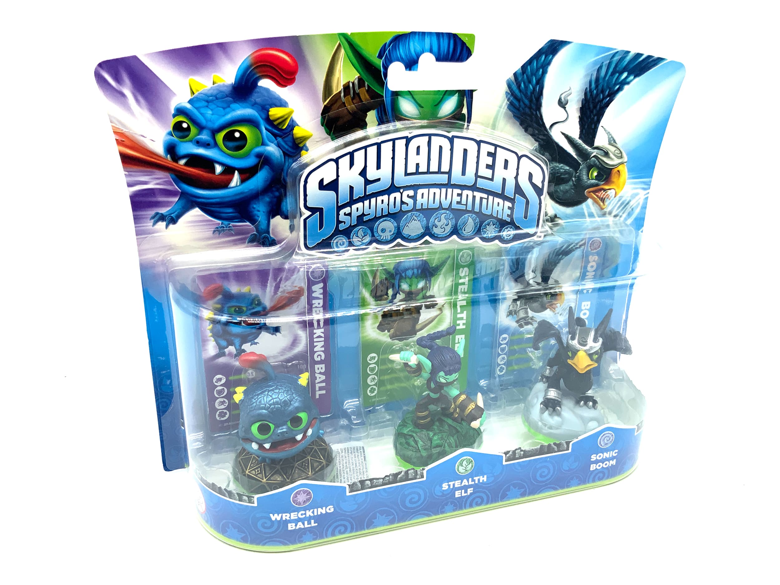Skylanders Spyros Adventure 3er Pack Wrecking Ball+Stealth Elf+Sonic Boom in OVP