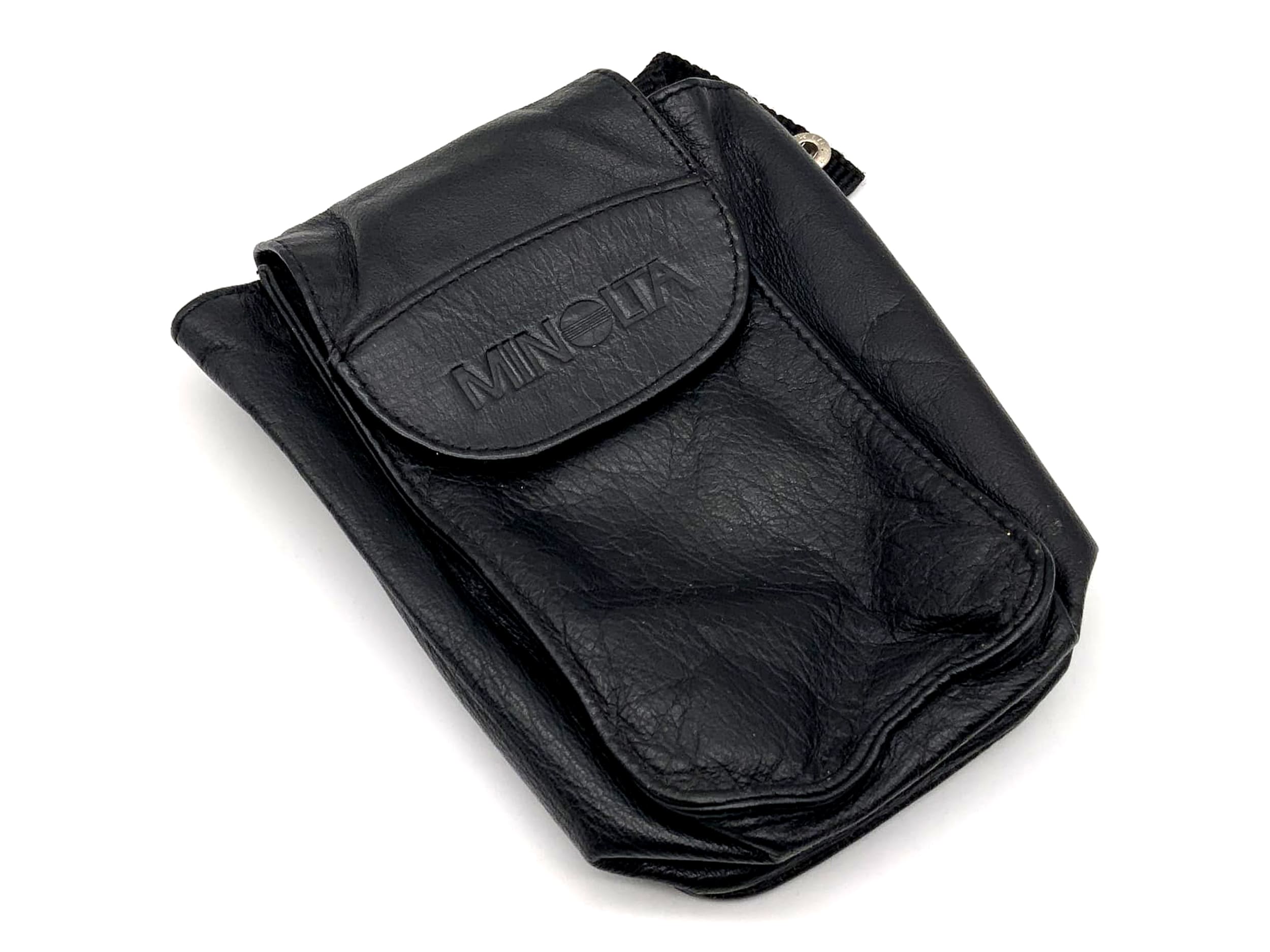 Minolta Leder Bereitschaftstasche schwarz Fototasche universell Kameratasche