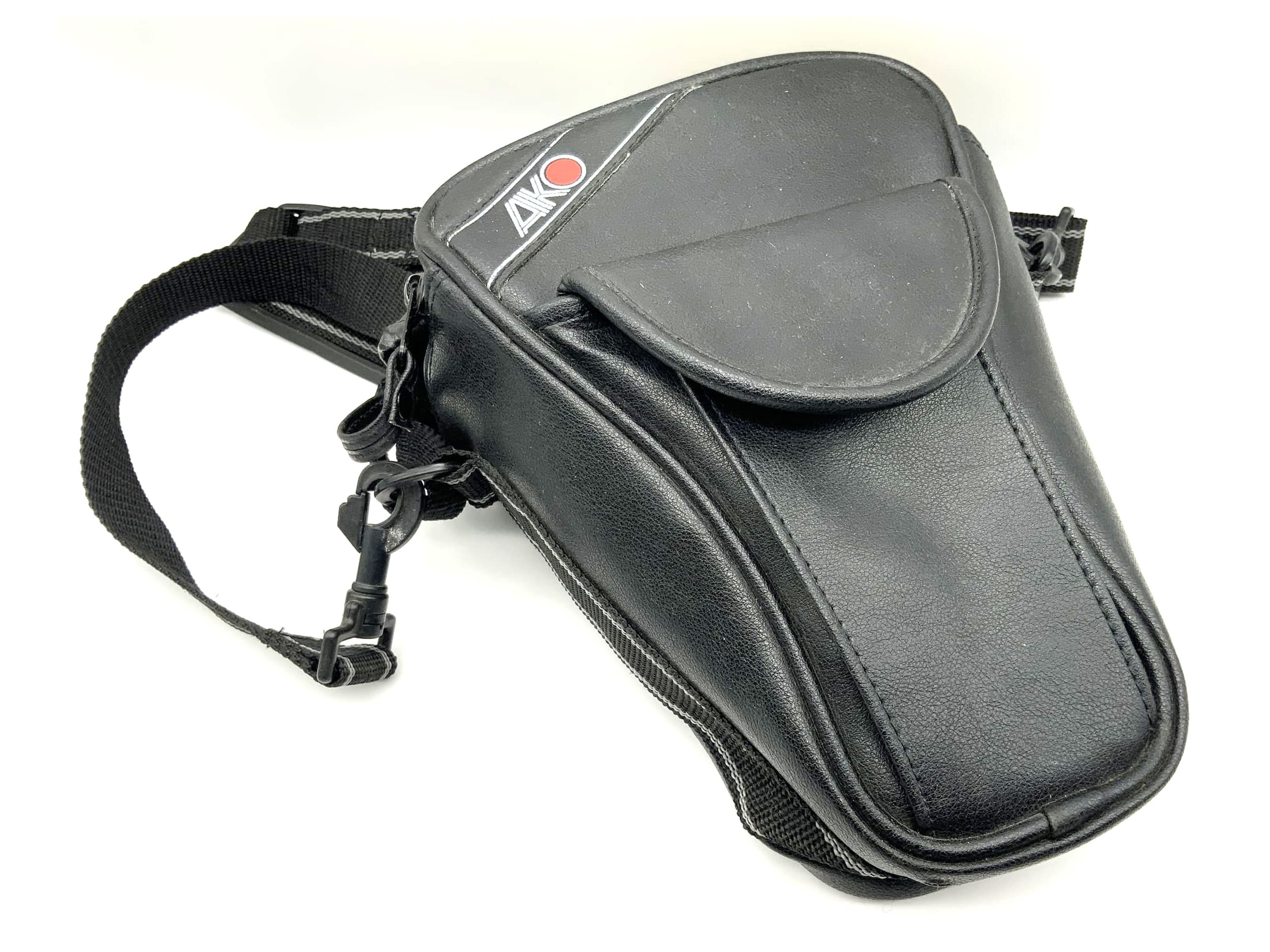 AKO Leder Kameratasche schwarz Kamera Bag universell Umhängetasche V-förmig