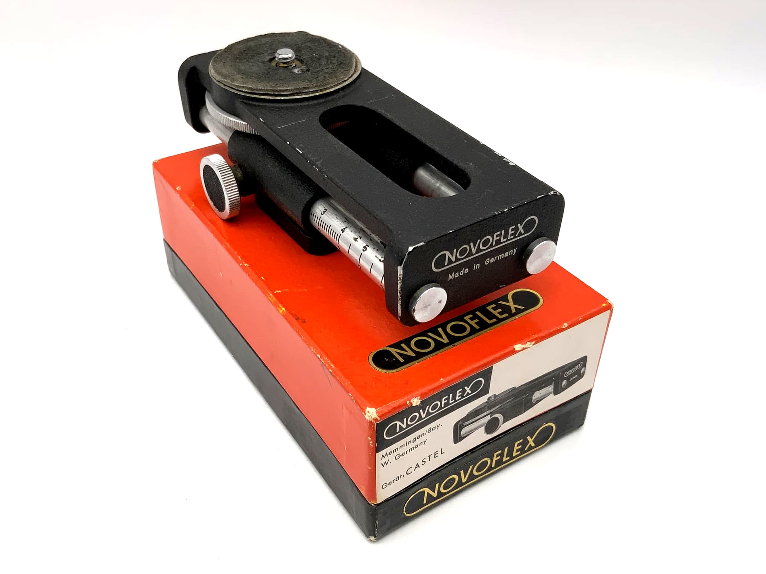 Novoflex Einstellschlitten Castel schwarz Makroschlitten focusing Rack in OVP