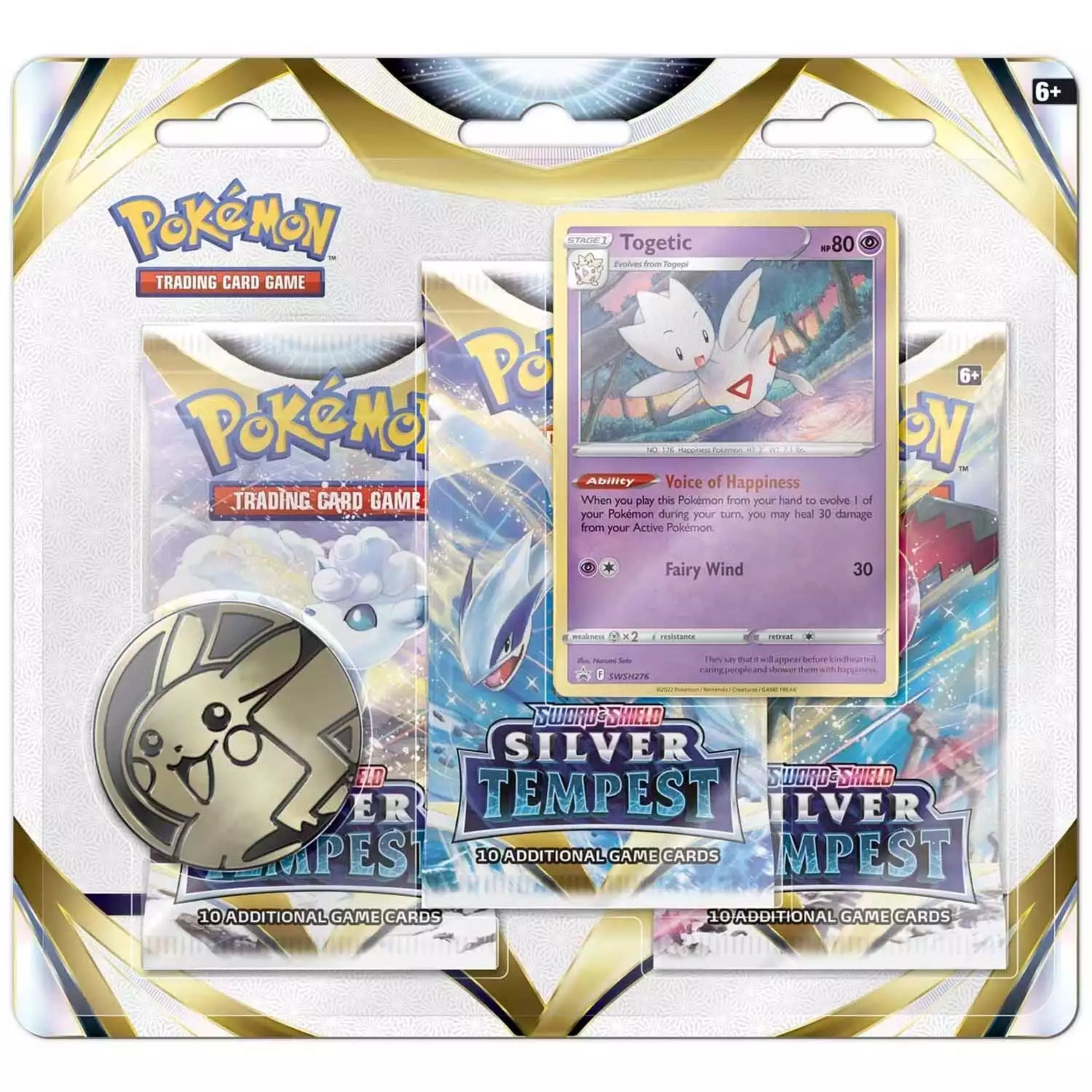 Pokémon Sword & Shield Silver Tempest 3 Pack Blister Togetic (englisch)