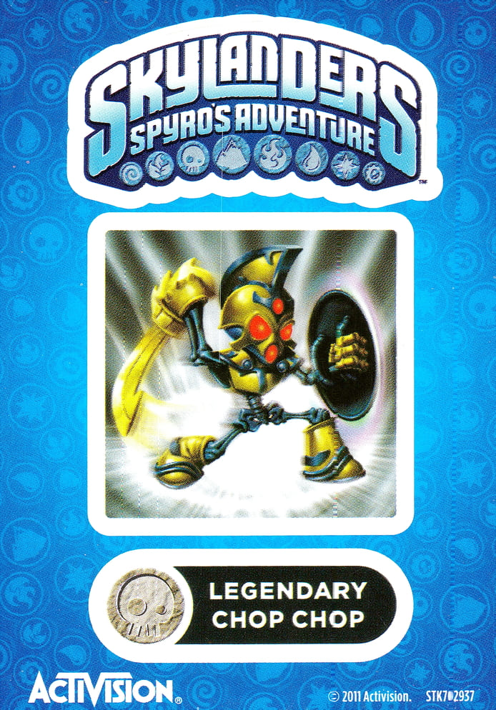 Skylanders Spyros Adventure Legendary Chop Chop Aufkleber