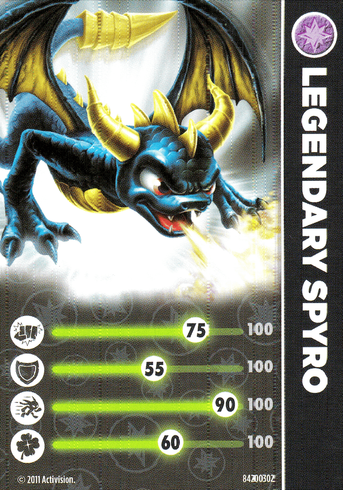 Skylanders Spyros Adventure Legendary Spyro Karte