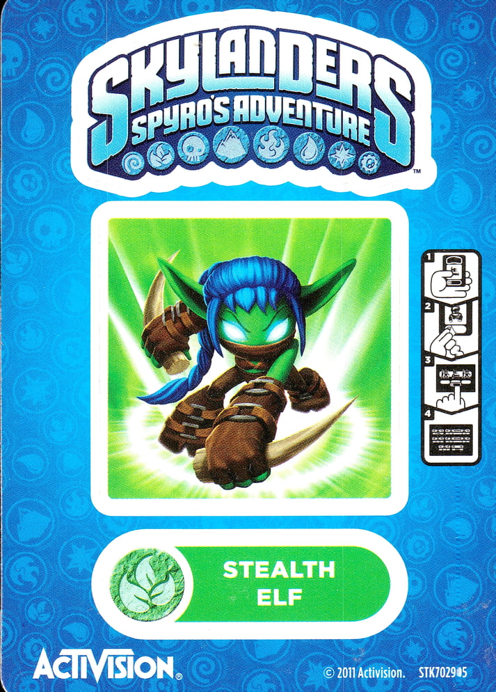 Skylanders Spyros Adventure Stealth Elf Aufkleber