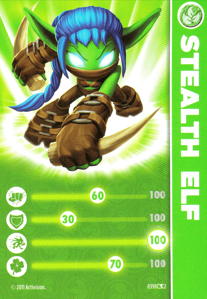 Skylanders Spyros Adventure Stealth Elf Karte