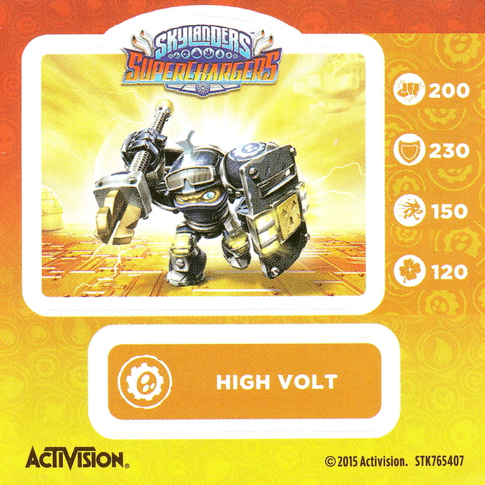 Skylanders Superchargers High Volt Aufkleber