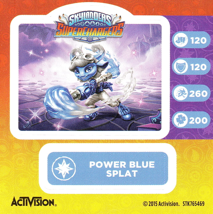 Skylanders Superchargers Power Blue Splat Aufkleber