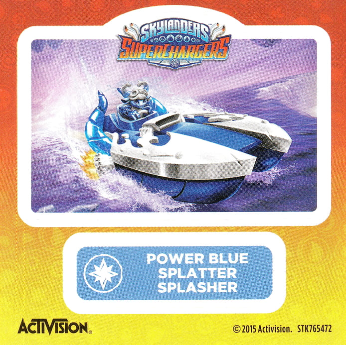 Skylanders Superchargers Power Blue Splatter Splasher Aufkleber