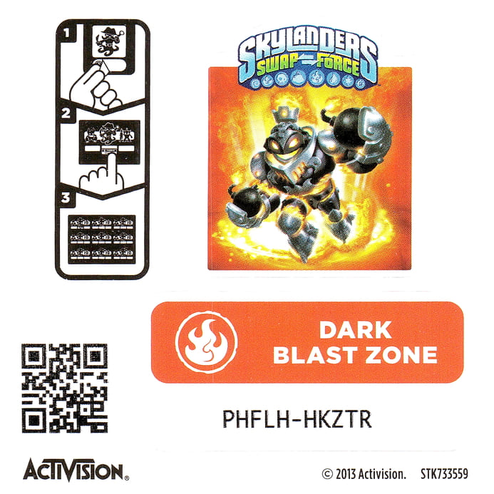 Skylanders Swap Force Dark Blast Zone Aufkleber