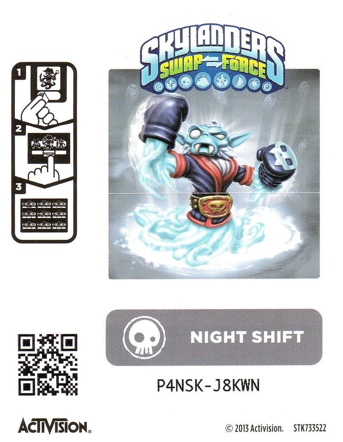 Skylanders Swap Force Night Shift Aufkleber