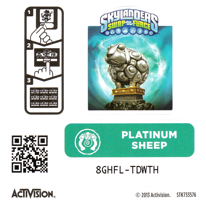Skylanders Swap Force Platinum Sheep Aufkleber