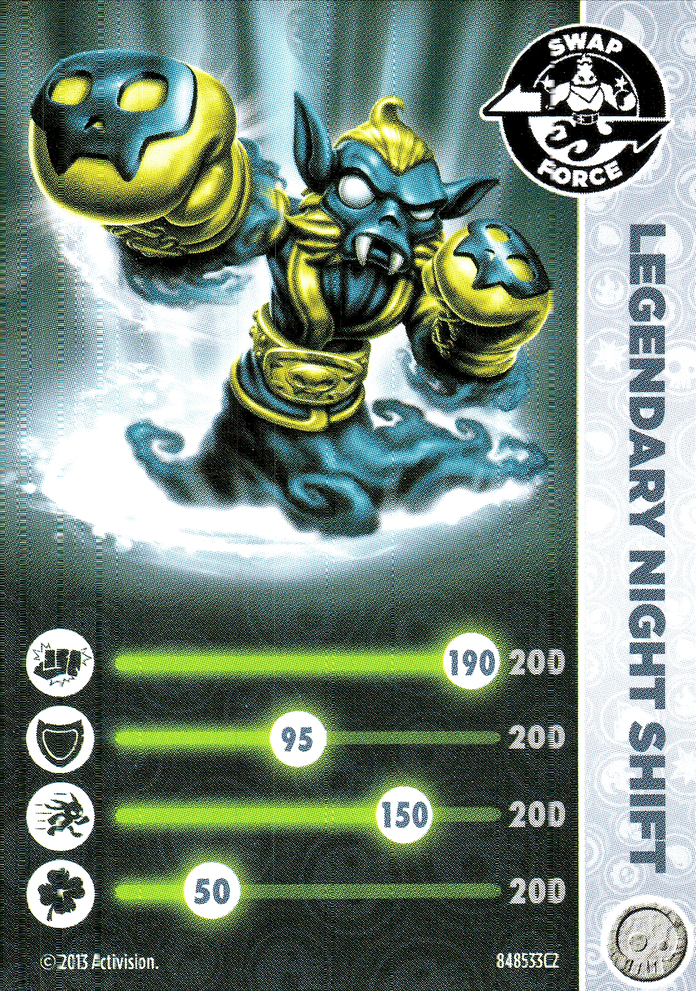 Skylanders Swap Force Legendary Night Shift Karte