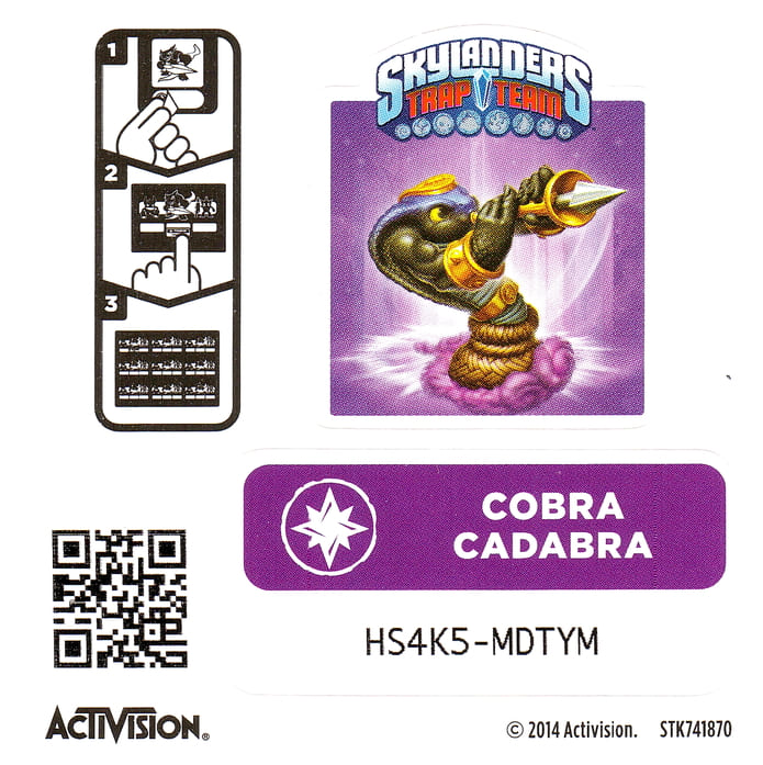 Skylanders Trap Team Cobra Cadabra Aufkleber