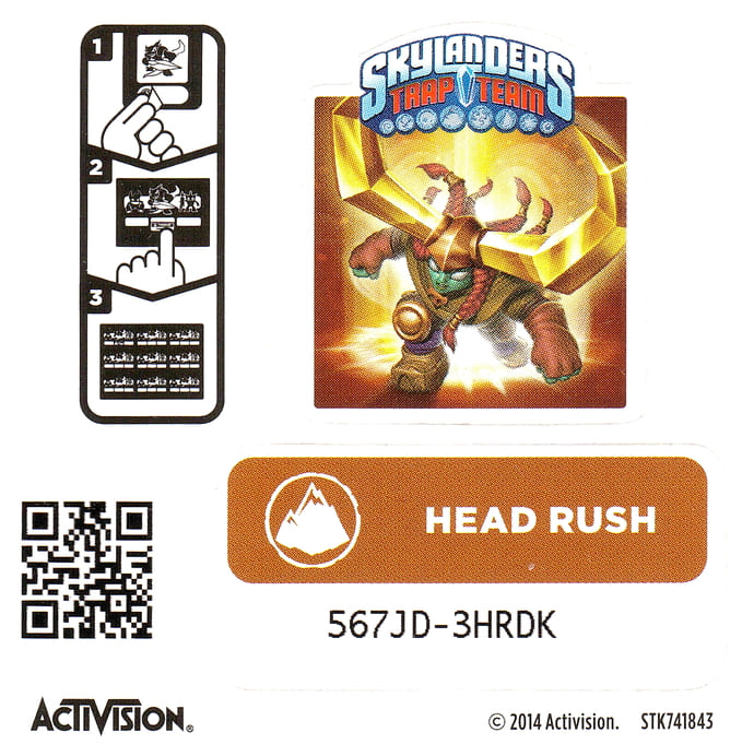 Skylanders Trap Team Head Rush Aufkleber
