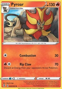 Pyroar⁣ - Evolving Skies⁣ (Uncommon)⁣ [023]