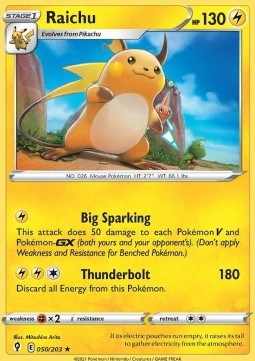 Raichu⁣ - Evolving Skies⁣ (Holo Rare)⁣ [050]