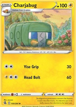 Charjabug⁣ - Fusion Strike⁣ (Uncommon)⁣ [100]
