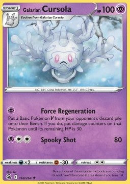 Galarian Cursola⁣ - Fusion Strike⁣ (Rare)⁣ [118]