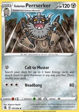 Galarian Perrserker⁣ - Fusion Strike⁣ (Uncommon)⁣ [181]