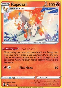 Rapidash⁣ - Silver Tempest⁣ (Holo Rare)⁣ [022]