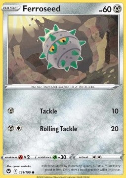 Ferroseed⁣ - Silver Tempest⁣ (Common)⁣ [121]