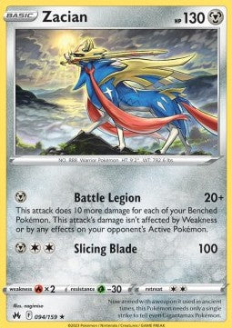 Zacian - Crown Zenith (Holo Rare) [CRZ-094]