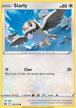 Starly⁣ - Crown Zenith⁣ (Common)⁣ [110]