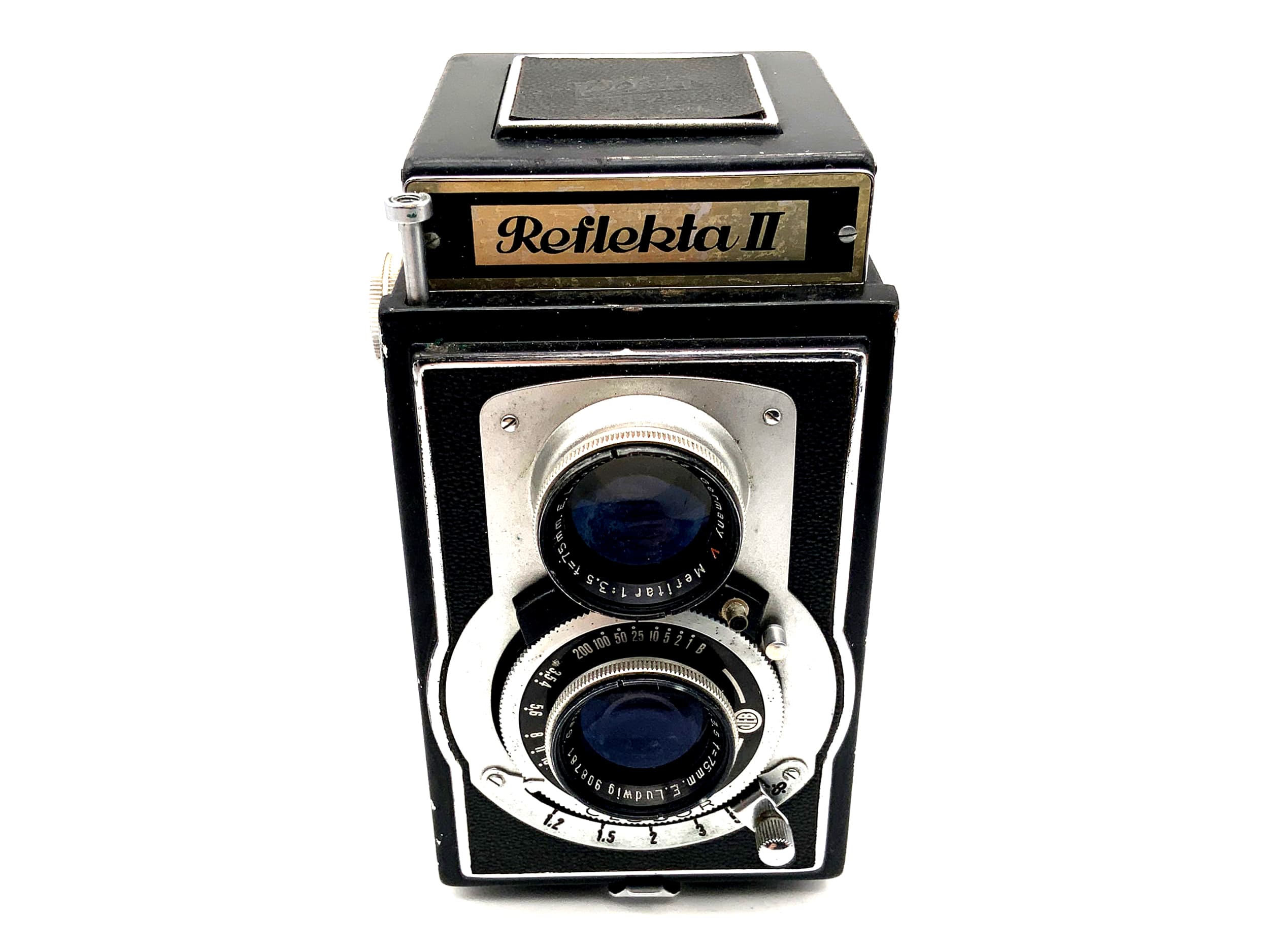 Welta Reflekta II TLR mit E.Ludwig Meritar red V 1:3.5 f=75mm Cludor zweiäugig