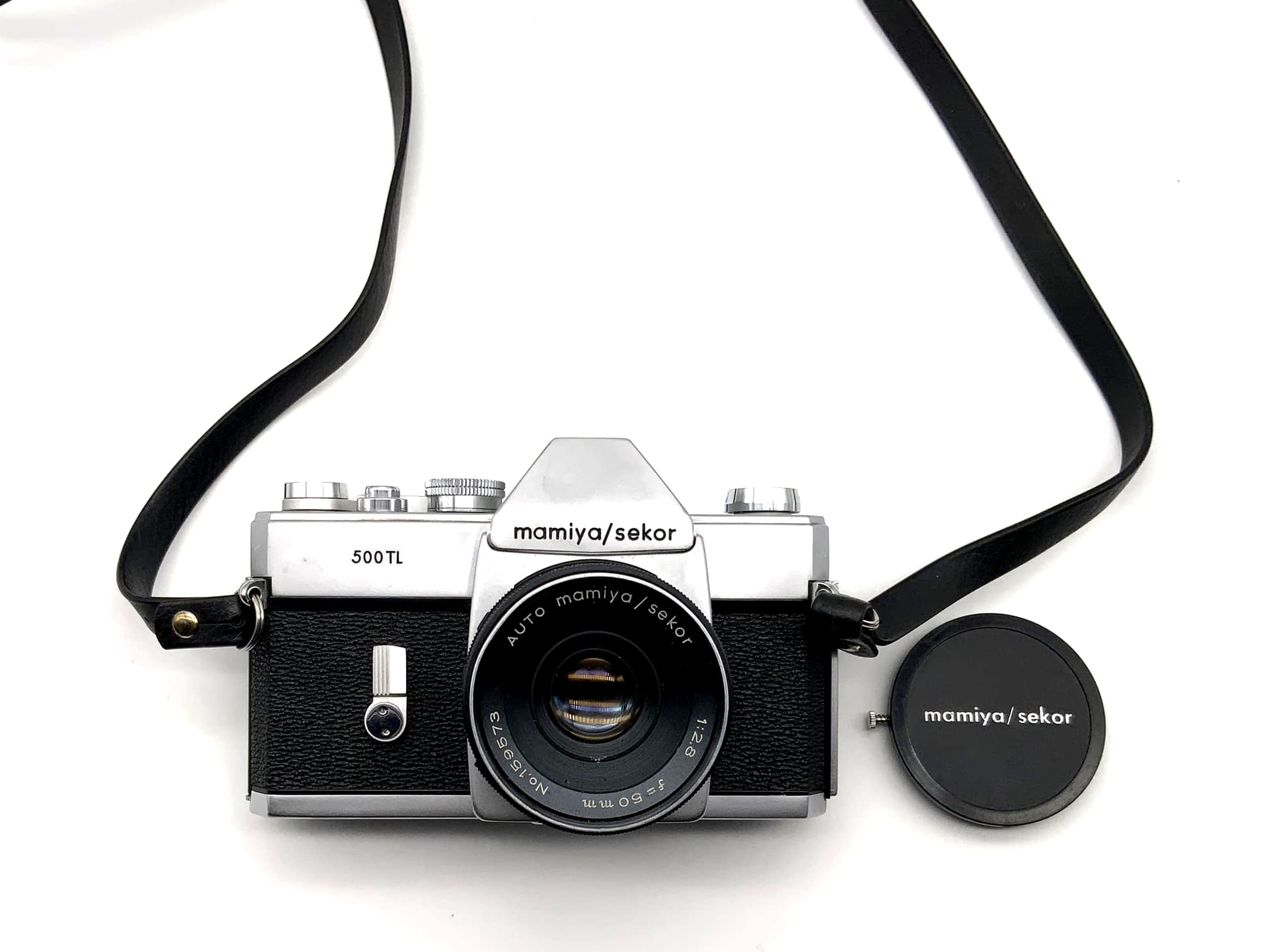 Mamiya Sekor analoge Spiegelreflexkamera mit Mamiya Sekor 1:2.8 50mm Objektiv