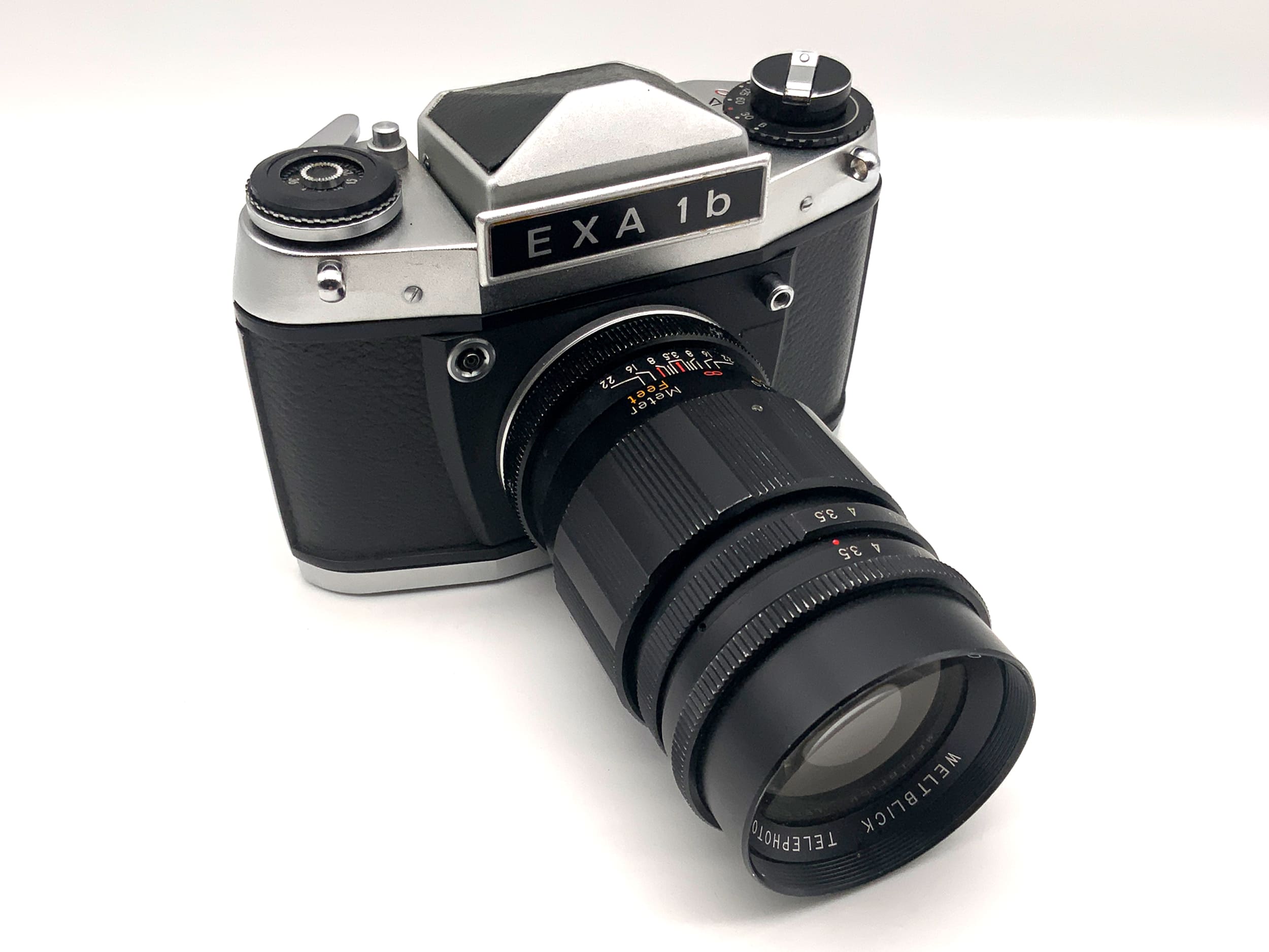 Exakta EXA 1b mit Weltblick Telephoto 3.5 135mm Spiegelreflexkamera 35mm analog