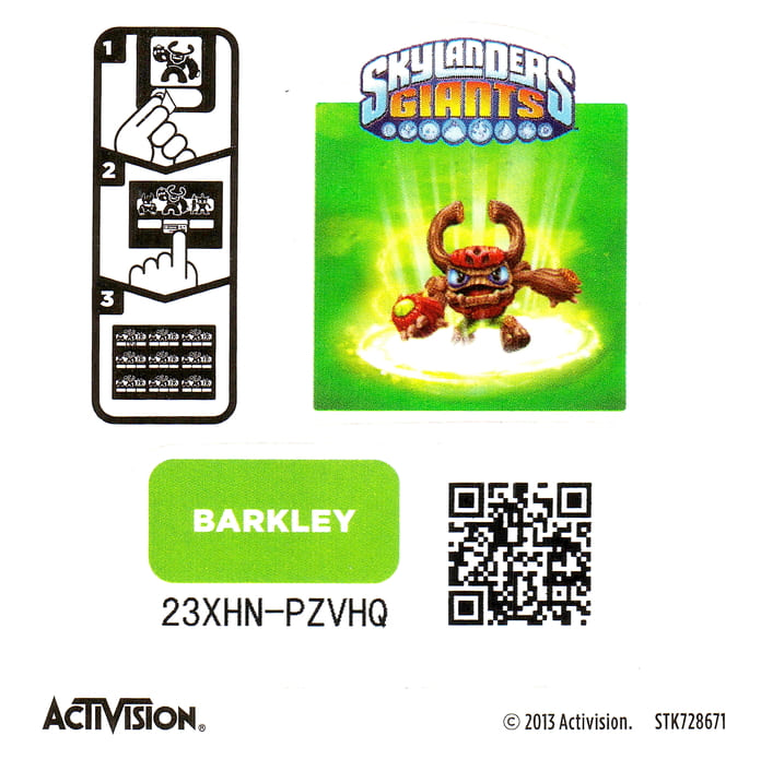 Skylanders Giants Barkley Aufkleber