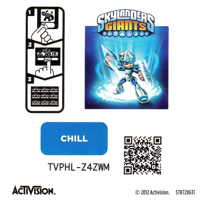Skylanders Giants Chill Aufkleber