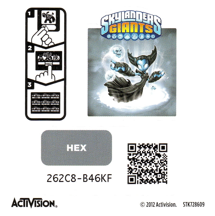 Skylanders Giants Hex Aufkleber
