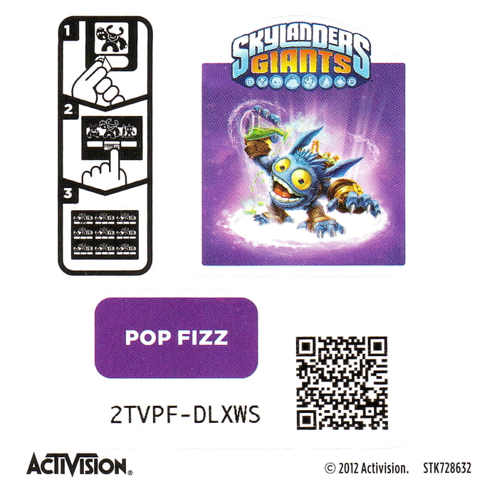 Skylanders Giants Pop Fizz Aufkleber