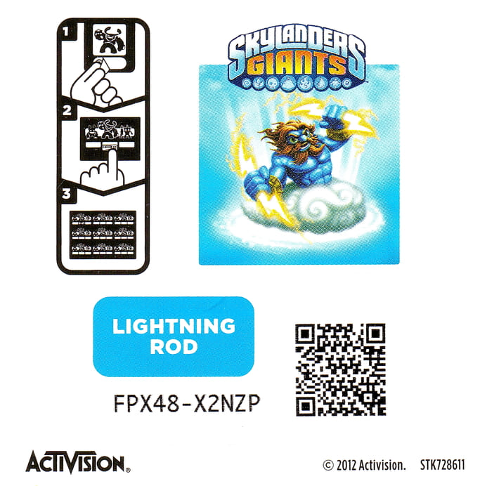 Skylanders Giants Lightning Rod Aufkleber
