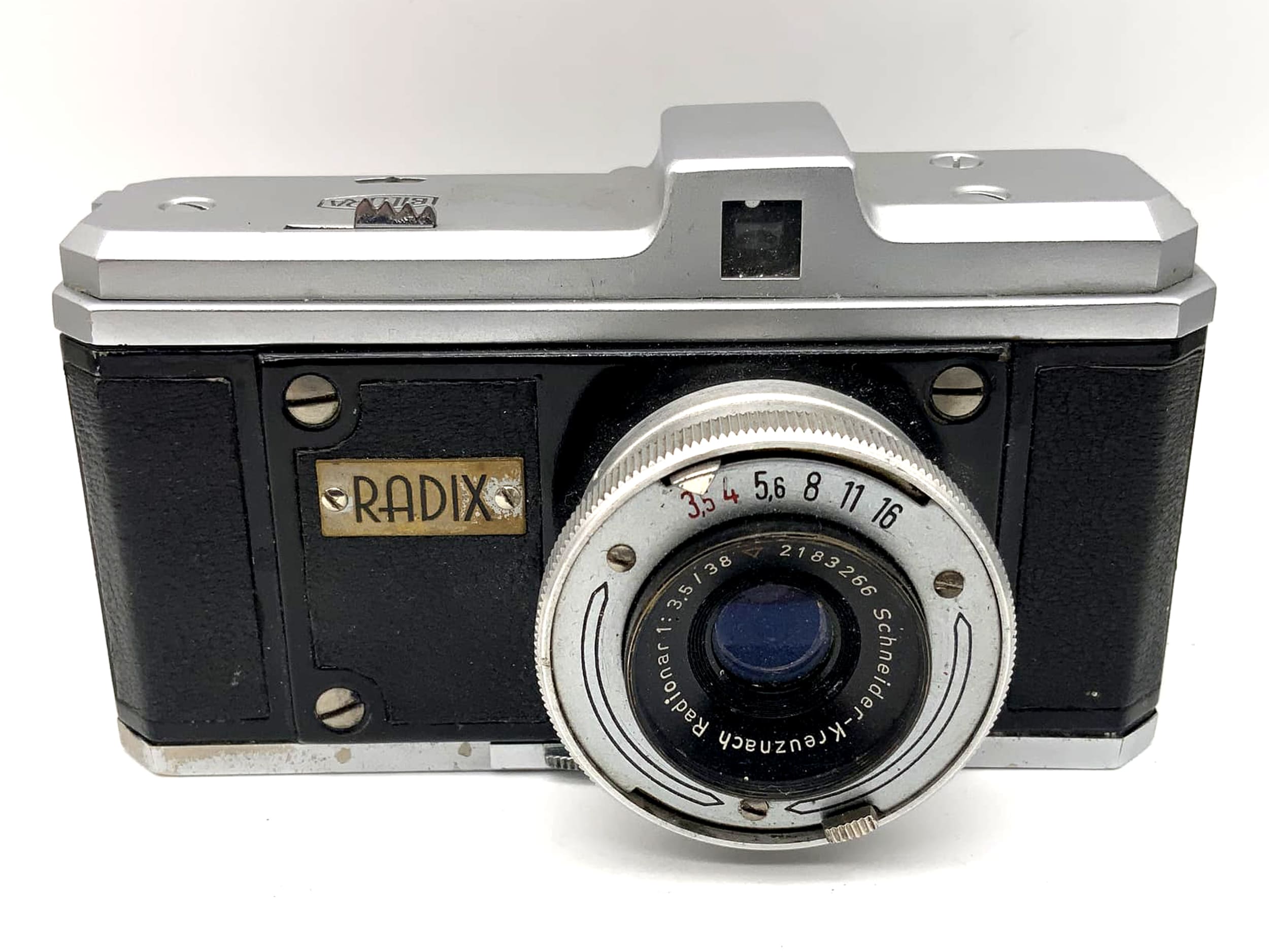 Bilora Radix Sucherkamera mit Schneider Kreuznach Radionar 1:3.5/38 Analogkamera