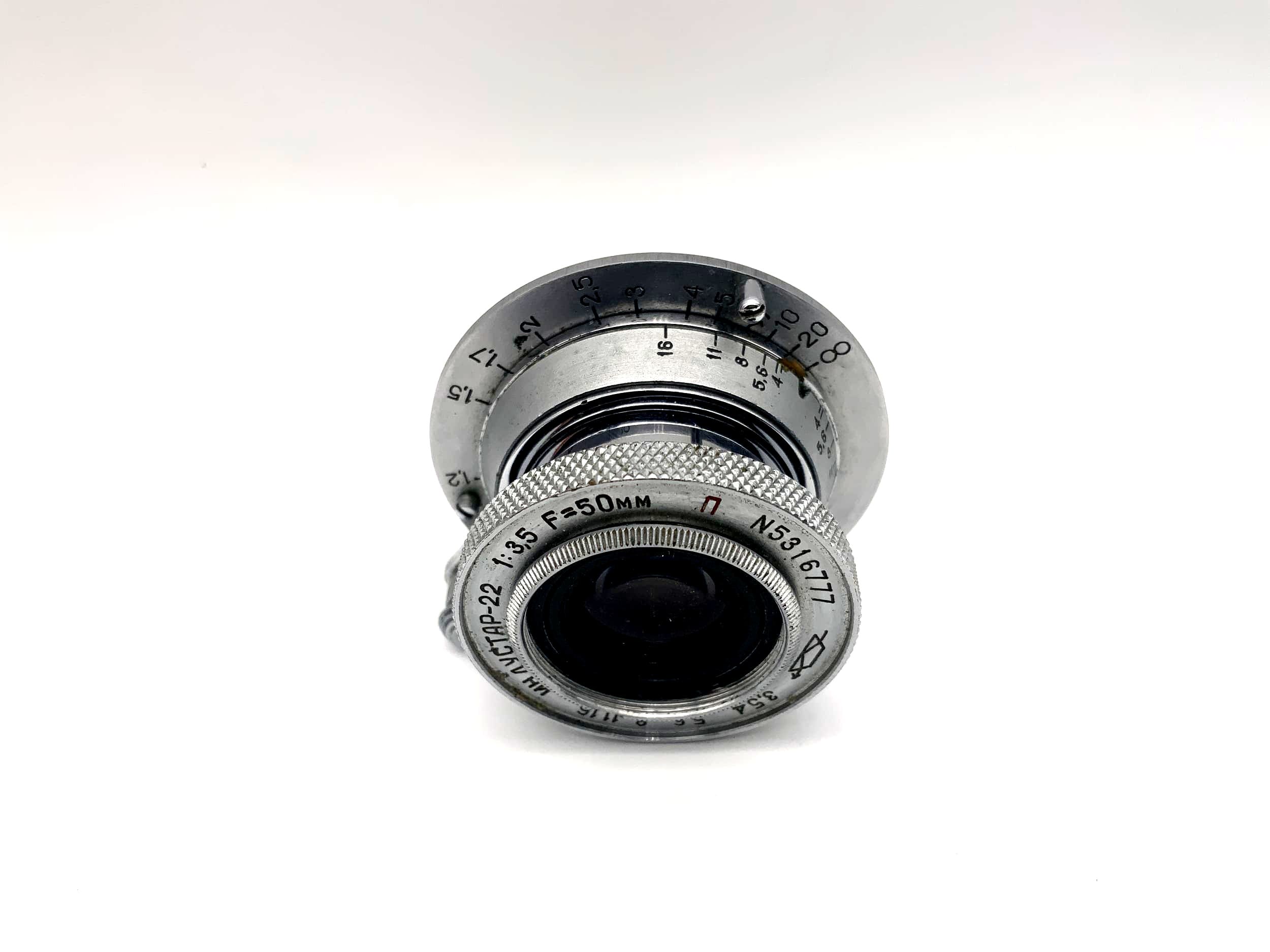 KMZ 50mm 1:3.5 Objektiv Industar-22 red P passend für Leica Lens (M39)