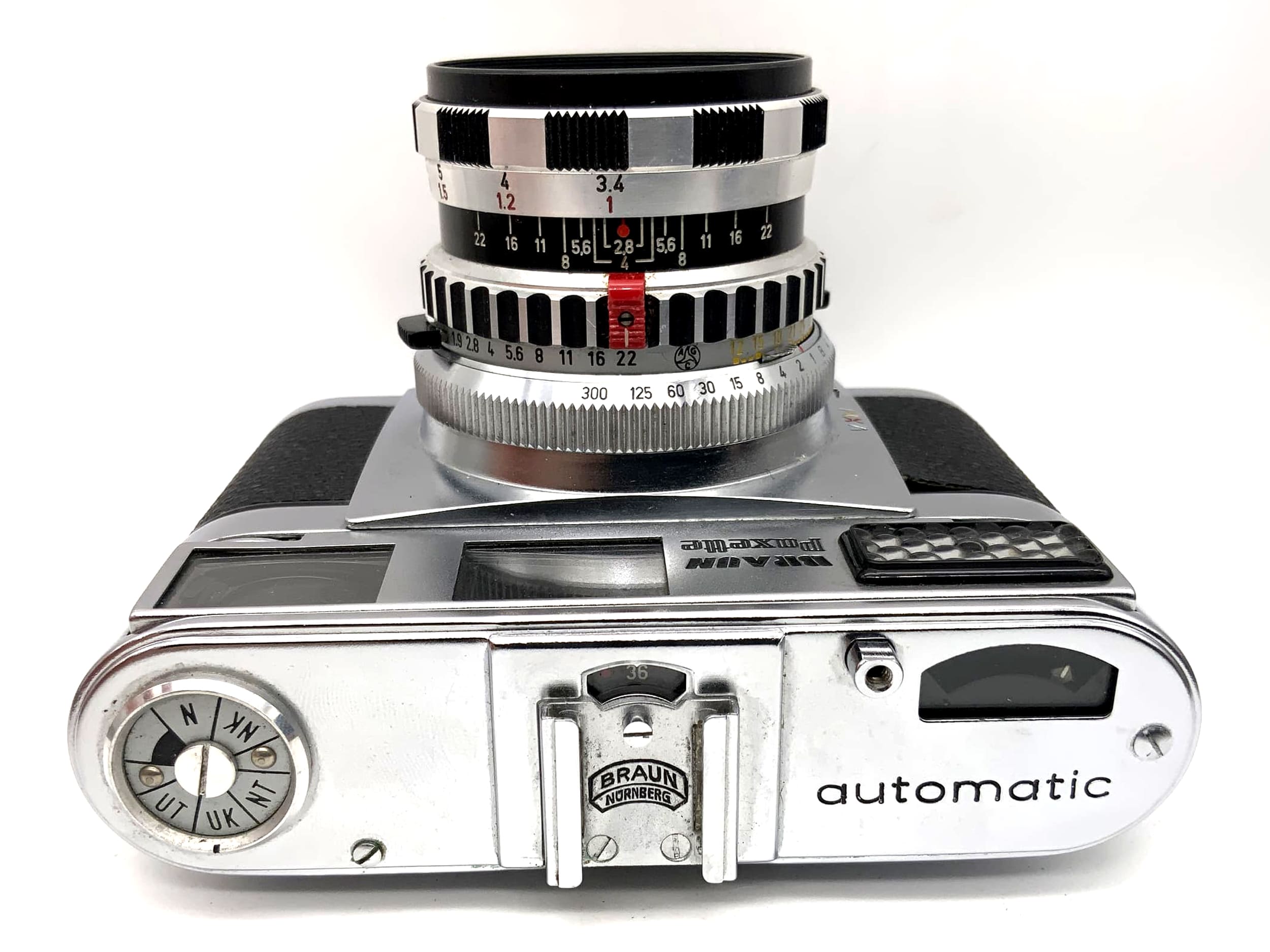 Braun Paxette automatic Super III Sucherkamera Ennit SLK 1:2.8/50 !Beli defekt!