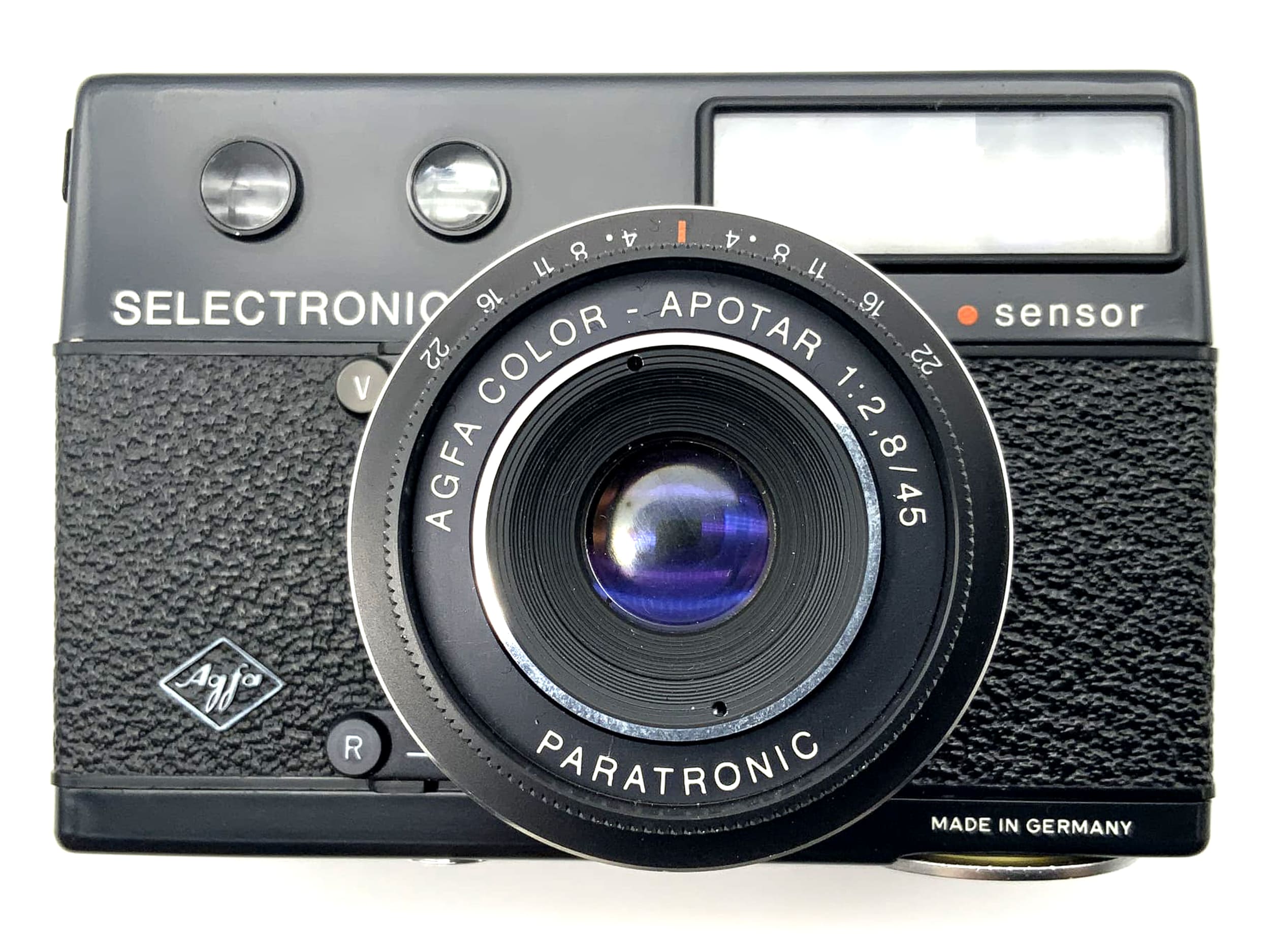 Agfa Selectronic sensor Sucherkamera mit Apotar 45mm 1:2.8 35mm Kompaktkamera