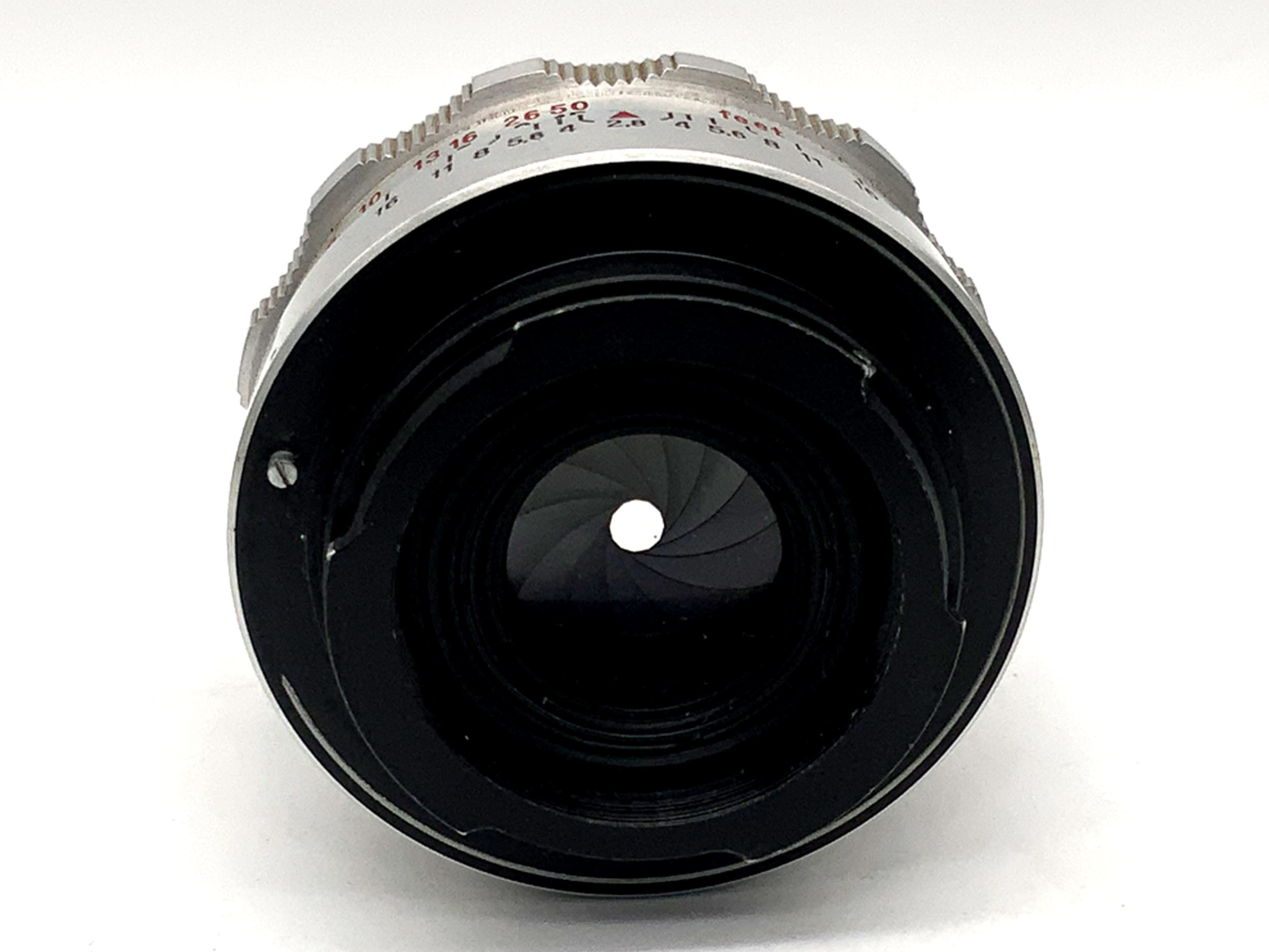 Carl Zeiss Jena 50mm 1:2.8 Objektiv Q1 Tessar red T 12 Blades (Exa)