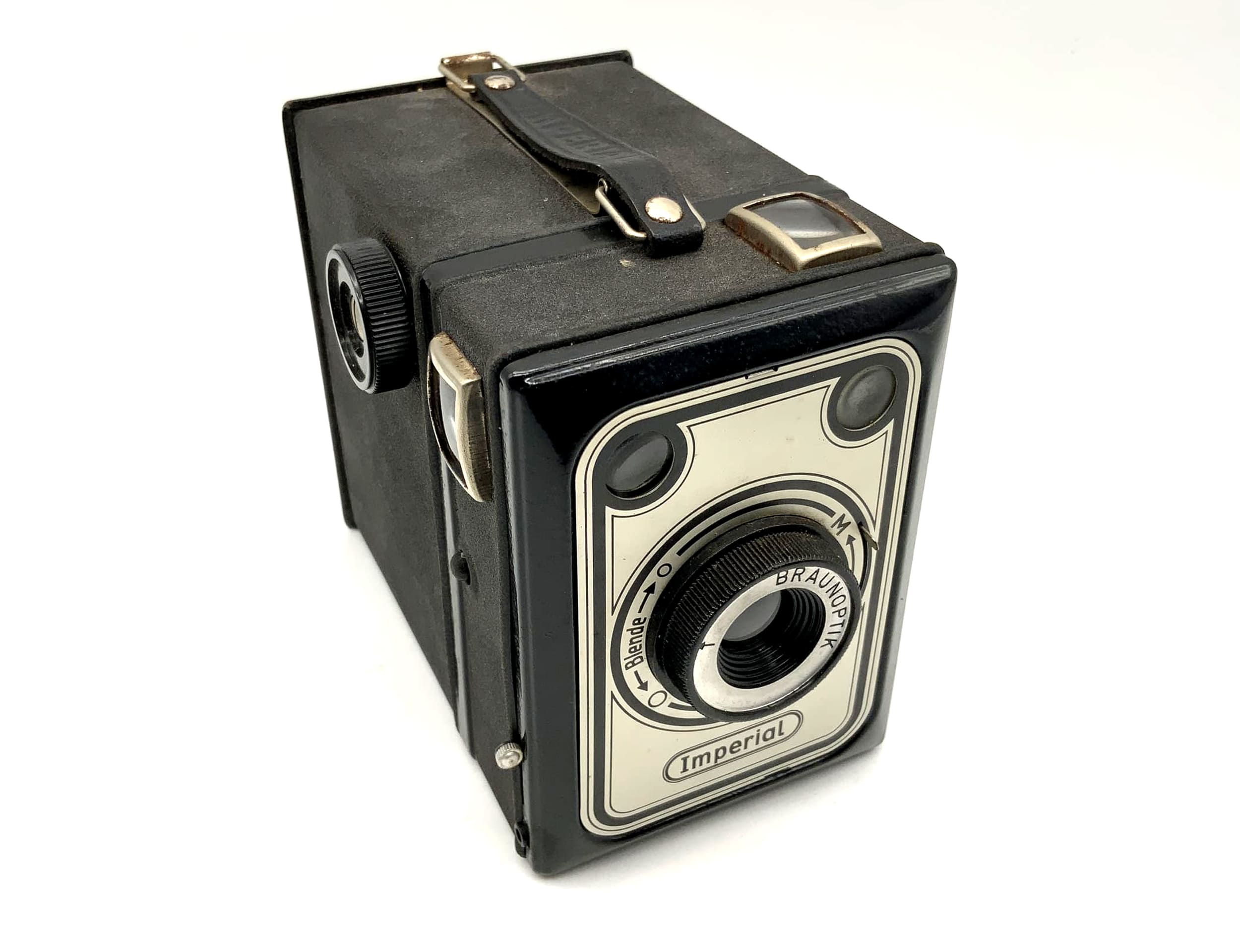 Imperial Boxkamera mit Braun Optik Objektiv Rollfilm Analogkamera Camera