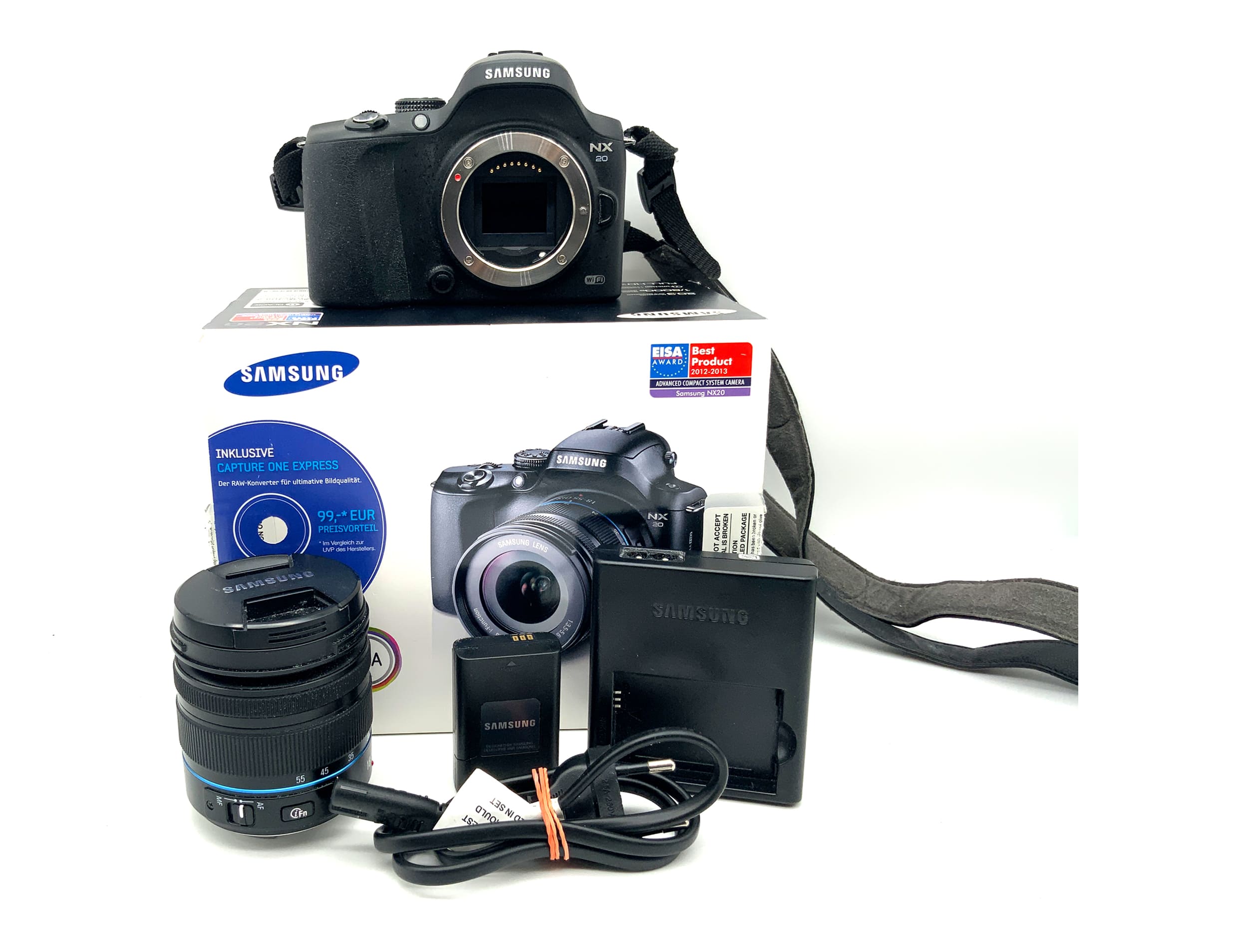 Samsung NX20 Systemkamera Samsung 1:3.5-5.6 18-55mm III OIS WiFi 20.3MP Full HD