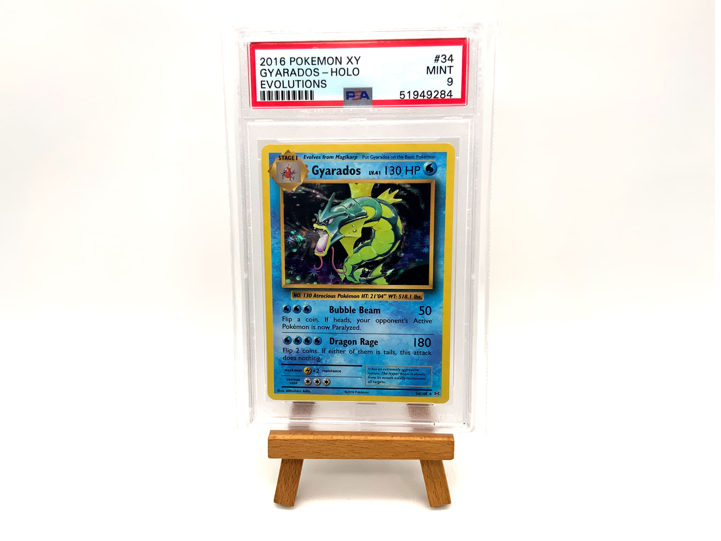 Pokémon Gyarados Holo #34 PSA9 Mint 2016 XY Evolutions (englisch)