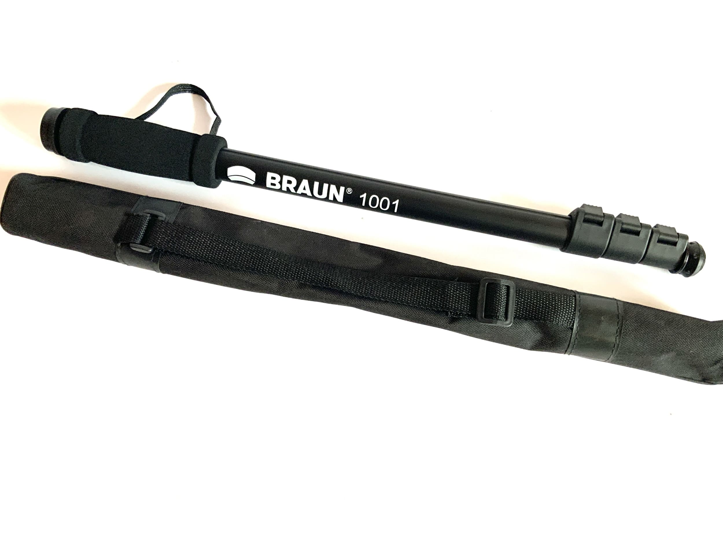 Braun 1001 Monopod schwarz mit Tasche Einbein Fotostativ