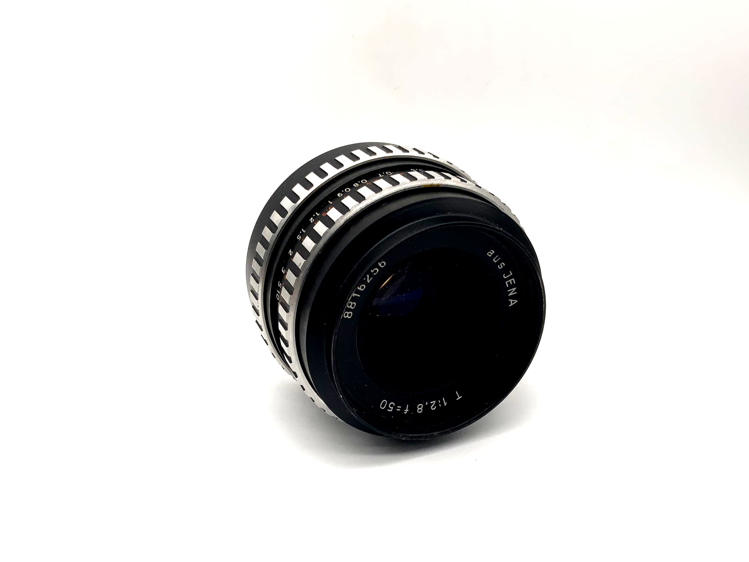 Carl Zeiss 50mm 1:2.8 Objektiv Tessar aus Jena Zebra Kamera Camera Lens (M42)