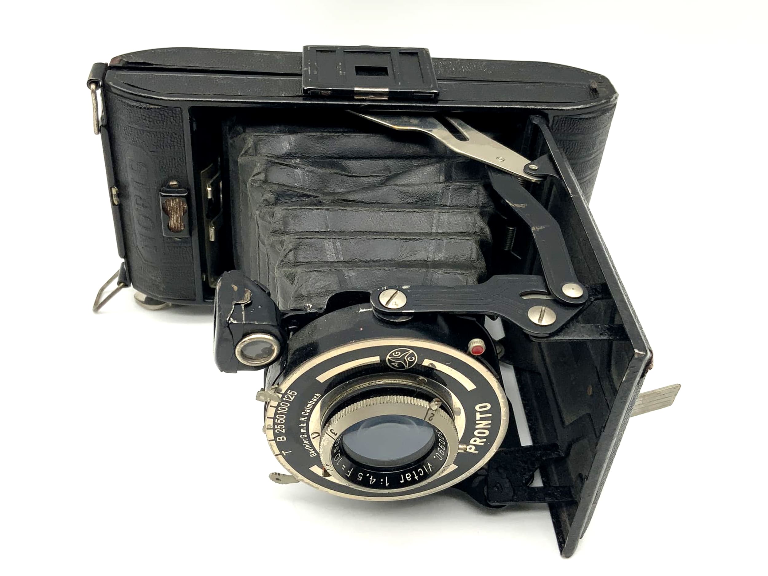 Noris Klappkamera mit Victar 1:4.5 F=10,5cm Ludwig Dresden Pronto